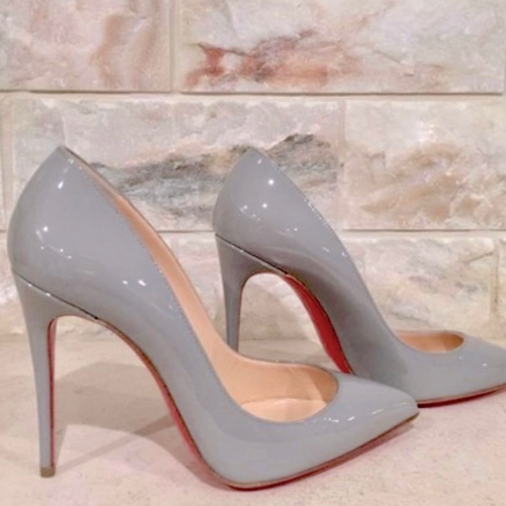 🔥24 HR SALE Christian Louboutin Pigalle Follies Gris Patent 38
